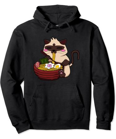 Siamese Cat Ramen Japanese Ramen Life Noodle Pullover Hoodie