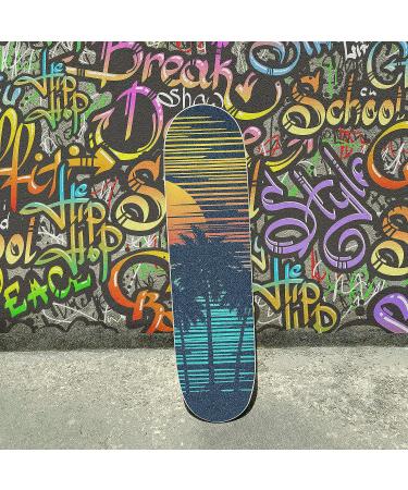 Biekaya Beach Palm Trees Skateboard Grip Tape 33 x 9 | Anti-Skid Sandpaper for Longboards | Easy Apply Bubble-Free Griptape - Buy Online on SooperMarket.com