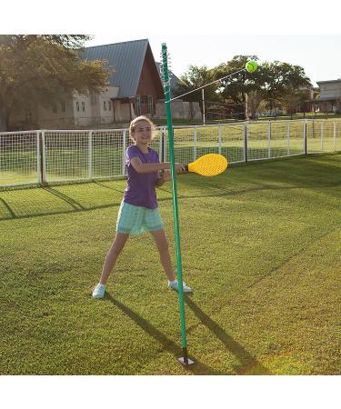 Champion Sports TTGAME Tetherball Tennis Swingball Outdoor Game for Kids & Adults - Backyard Tether Kit with Tennis Ball and Paddle Set - Buy Online on SooperMarket.com