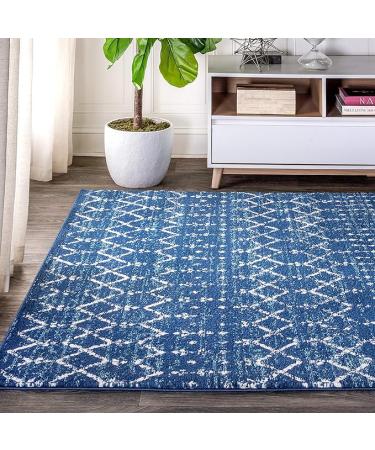 JONATHAN Y Moroccan HYPE Boho Vintage Diamond Indoor Area 5 X 8 - Blue/White - Buy Online on SooperMarket.com