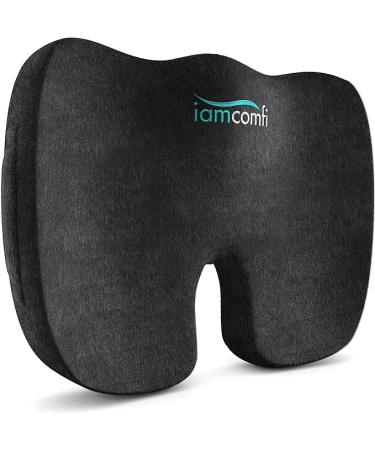 iamcomfi Coccyx Cushion - Medium Hardness - Seat Cushion for Office Chair Desk & Car Driving - Premium Heat Sensitive & Durable Memory Foam Sitting Pillow