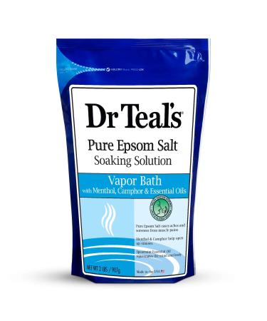 Dr Teal's Pure Epsom Salt Soak, Vapor Bath with Menthol, Camphor & Essential Oils, 2 lbs
