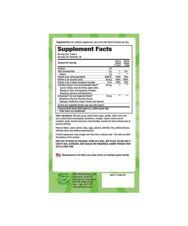 Hero Nutritionals Yummi Bears SuperFoods Fruits+Veggies - 90 Gummies for Kids' Health - Buy Online on SooperMarket.com