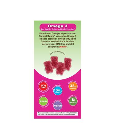 Hero Nutritionals Yummi Bears Omega-3 Gummies - Vegetarian  90 Count - Buy Online on SooperMarket.com