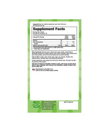 Hero Nutritionals Yummi Bears Vitamin C Gummies - 60 Count for Immune Support - Buy Online on SooperMarket.com