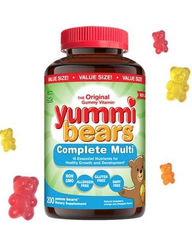 Hero Nutritionals Yummi Bears Complete Multi Value Size - 200 Gummies