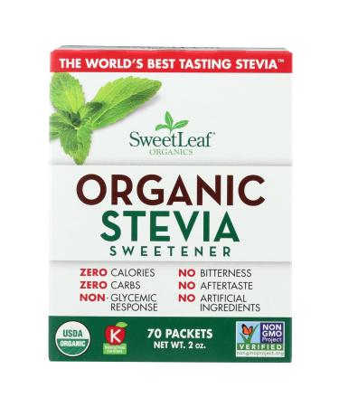 Sweet Leaf Sweetener - Organic - Stevia - 70 Count