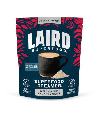 Laird Superfood Non-Dairy Original Coffee Creamer with Functional Mushrooms, Chaga, Cordyceps, Lion's Mane, and Maitake and Non-Dairy Original Superfood Coconut Powder Creamer, Gluten Free, Non-GMO, Vegan, 16 oz. Bag, Pack of 1 Coconut Milk Creamer with F