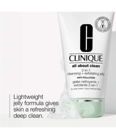 Shop CLINIQUE All About Clean 2-in-1 Cleansing + Exfoliating Jelly - 5 oz/ 150 mL Online - Best Price & International Shipping - Buy Online on SooperMarket.com