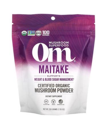 Om Mushrooms Certified Organic Mushroom Powder, Maitake - 7.05 oz (200 g)
