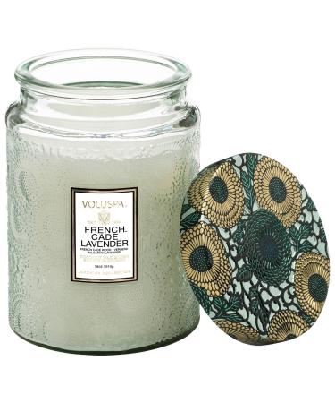 VOLUSPA French Cade & Lavender Glass Jar Candle - 18 oz/ 510 g