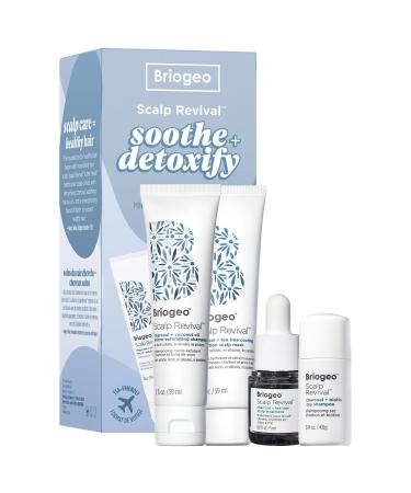 Briogeo Scalp Revival Soothe + Detoxify Travel Set for Dry Itchy Oily Scalp