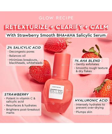 Shop Glow Recipe Strawberry Smooth BHA + AHA Salicylic Acid Serum Online - Best Price & International Shipping - Buy Online on SooperMarket.com