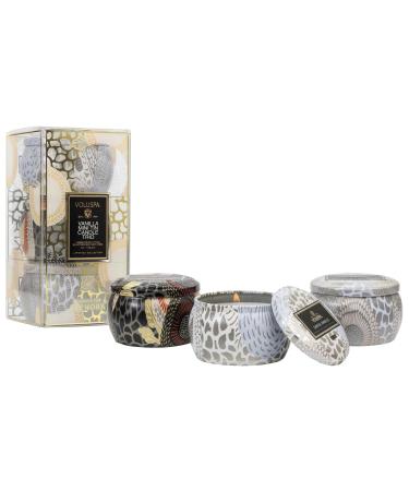 VOLUSPA Vanilla Mini Tin Candle Trio Gift Set