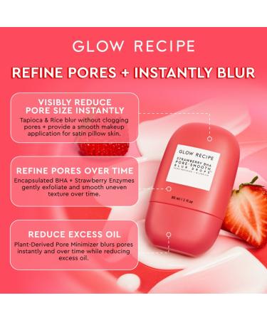 Shop Glow Recipe Strawberry BHA Pore-Smooth Blur Drops - 1 oz / 30 mL Online - Best Price & International Shipping - Buy Online on SooperMarket.com