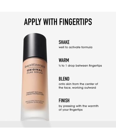 Shop bareMinerals Original Pure Serum Radiant Natural Liquid Foundation Mineral SPF 20 - 1 oz / 30 ml Deep Cool 5 - Deep cool skin with a red hue Online - Best Price & International Shipping - Buy Online on SooperMarket.com