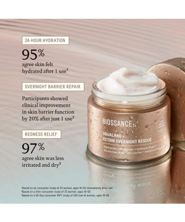 Shop Biossance Squalane + Ectoin Overnight Rescue Deep Repair Night Cream - 1.69 oz / 50 mL Online - Best Price & International Shipping - Buy Online on SooperMarket.com