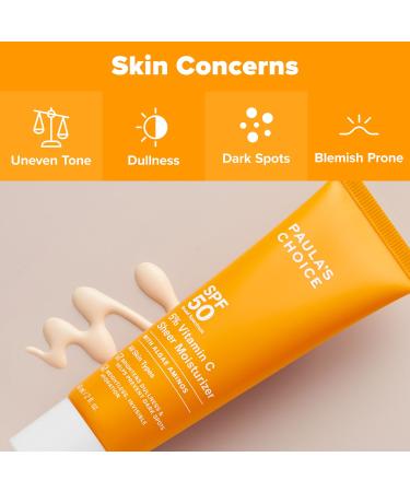 Shop Paula's Choice 5% Vitamin C Sheer Facial Moisturizer SPF 50 - 2 oz / 60 mL Online - Best Price & International Shipping - Buy Online on SooperMarket.com