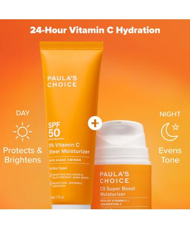 Shop Paula's Choice 5% Vitamin C Sheer Facial Moisturizer SPF 50 - 2 oz / 60 mL Online - Best Price & International Shipping - Buy Online on SooperMarket.com