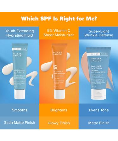 Shop Paula's Choice 5% Vitamin C Sheer Facial Moisturizer SPF 50 - 2 oz / 60 mL Online - Best Price & International Shipping - Buy Online on SooperMarket.com