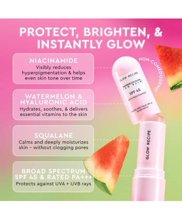 Shop Glow Recipe Watermelon Glow Niacinamide Dew Balm Face Sunscreen Stick- SPF 45 - 0.5 oz / 14 g Online - Best Price & International Shipping - Buy Online on SooperMarket.com