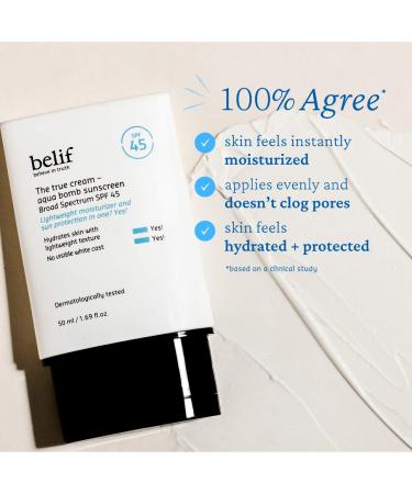 Shop belif The True Cream Aqua Bomb SPF 45 Korean Moisturizer Face Sunscreen						 Online - Best Price & International Shipping - Buy Online on SooperMarket.com