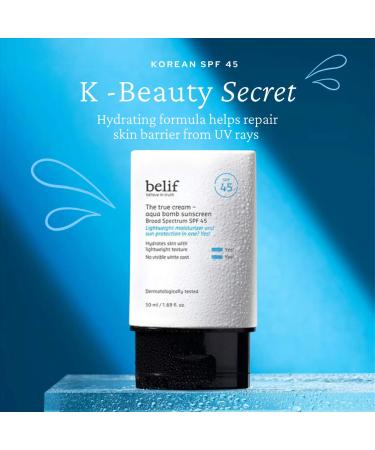 Shop belif The True Cream Aqua Bomb SPF 45 Korean Moisturizer Face Sunscreen						 Online - Best Price & International Shipping - Buy Online on SooperMarket.com