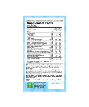 Hero Nutritionals Yummi Bears Sugar Free Multi Vitamin - 60 Gummies for Kids - Buy Online on SooperMarket.com