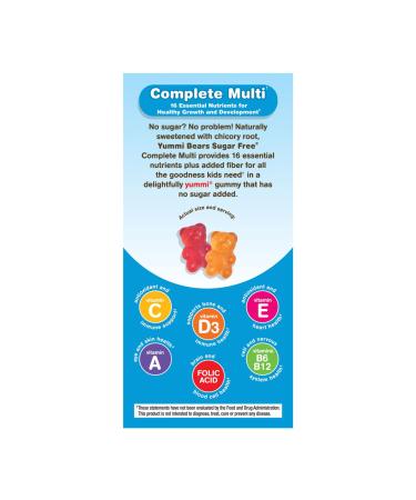 Hero Nutritionals Yummi Bears Sugar Free Multi Vitamin - 60 Gummies for Kids - Buy Online on SooperMarket.com