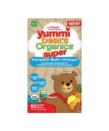 Hero Nutritionals Yummi Bears Organic Super Complete Multi+Omega | 60 Gummy Vitamins - Buy Online on SooperMarket.com