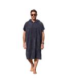 Surf Poncho Changing Towel Robe - Hooded Wetsuit Change Poncho for Adults - Water Absorbent - Oversized Black - Buy Online on SooperMarket.com