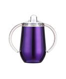 Stainless Steel Sippy Cup 10 oz | BPA Free, Double Wall Insulated | Toddler Straw Cup with Handles & Silicone Lid | Non-Spill, Purple - Buy Online on SooperMarket.com