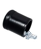 Deluxe Leather Dice Cup with 5 Dice - Dark Mahogany - Buy Online on SooperMarket.com