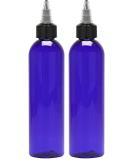 8 oz Twist Top Applicator Bottle - BPA-Free PET, Refillable, Black Nozzle - Blue - Multi Purpose - Buy Online on SooperMarket.com