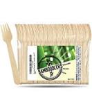 Disposable Wooden Forks by Bamboodlers | 100% All-Natural, Eco-Friendly, Biodegradable, and Compostable - Because Earth is Awesome! Pack of 100-6.5" forks. - Buy Online on SooperMarket.com