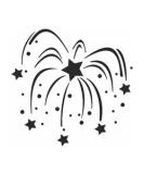 Eulenspiegel 105764 Self-Adhesive Stencil - Fireworks Design for Creative Projects | International Shipping Available - Buy Online on SooperMarket.com