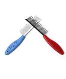 Bahob 1 Pack Deshedding Tool Pet Comb with Long & Short Stainless Steel Teeth Professional Dog Grooming Comb Removing Matted Fur Knots & Tangles Shedding Comb (Random Color) - Buy Online on SooperMarket.com
