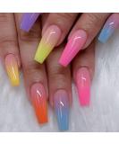Brishow Long Ballerina False Nails - Colorful Press On Acrylic Stick On Nails for Women and Girls - Buy Online on SooperMarket.com