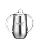 10 Oz Stainless Steel Kids Sippy Cup Tumbler - Double Wall, Vacuum Insulated, BPA Free - No Leak, No Spill - Silver - Buy Online on SooperMarket.com