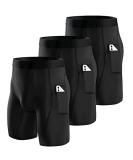 Niksa Compression Shorts Men 3 Pack Compression Underwear for Men Athletic Shorts with Pockets Running Workout Fitness Shorts Large Black*3 - Buy Online on SooperMarket.com