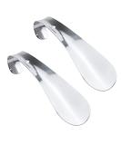 Antrader Stainless Steel Pocket Shoe Horn Set - 2 Pack of 14.5cm Long Metal Shoehorns for Kids, Men, Women - Silver Tone Handle - Buy Online on SooperMarket.com