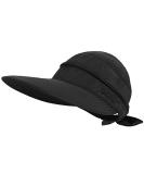 Simplicity Women's UPF 50+ UV Sun Protective Convertible Beach Visor Hat in Black - Buy Online on SooperMarket.com