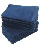 3-Pack Navy Cotton Terry Fingertip Hand Towels 11x18 - Soft and Absorbent Hemmed Fingertip Towel - Buy Online on SooperMarket.com