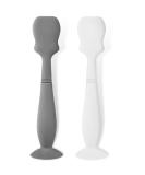 2 Pack Silicone Baby Diaper Cream Brush & Spatula Set - Gray & White | Butt Paste Applicator for Newborns - Buy Online on SooperMarket.com