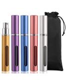 Vtrem Refillable Perfume Atomizer Pump - 5ml Mini Portable Spray Bottle (5PCS) - Multicolor Travel Fragrance Container - Easy Fill Scented Bottles in Gold Silver Blue Purple Pink - Buy Online on SooperMarket.com