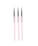 3pcs Nail Art Dotting Liner Brush Set with Rhinestone Handle - Pink Manicure Tools - Buy Online on SooperMarket.com
