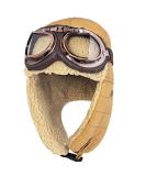 Peicees Vintage Aviator Hat and Goggles Costume Accessories Fur Ear Flaps Trooper Trapper Pilot Cap for Men Women Khaki Hat+copper Frame/Clear Lens - Buy Online on SooperMarket.com