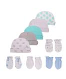 Baby Hat and Mittens Set Newborn - 100% Cotton Baby Caps & Gloves for Boys and Girls 0-6 Months, Color5 - Buy Online on SooperMarket.com