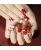 Brishow christmas artificial nails Christmas tree snow press on nails moose nails to stick on short red false nails 24 pieces for women and girls (1) - Buy Online on SooperMarket.com