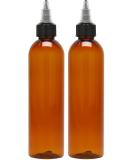 Twist Top Applicator Bottles 8 OZ Squeeze Empty Plastic Bottles Black Nozzle BPA-Free PET Refillable OpenClose Nozzle - Multi Purpose (Amber) - Buy Online on SooperMarket.com